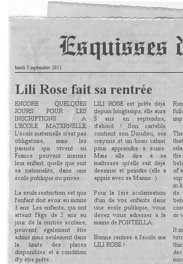 Lili Rose fait sa rentrée... -- 04/09/11